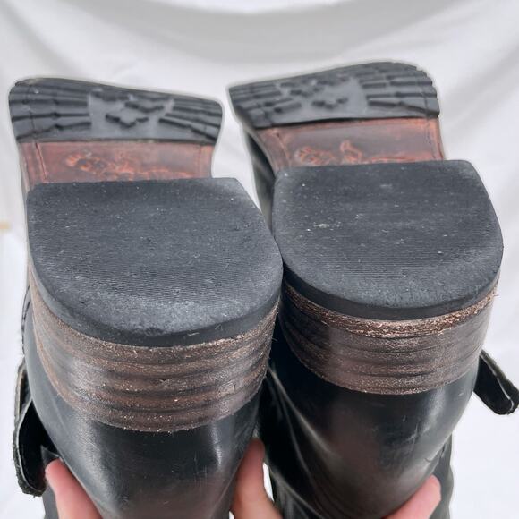 Freebird By Steven Denmark Boots Tall Black Leather Sheep Fur Lined Cozy Size 7 - Picture 7 of 16